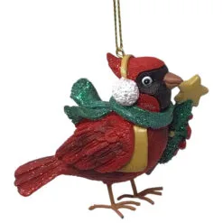 Kurt Adler Cardinal With Tree Ornament
