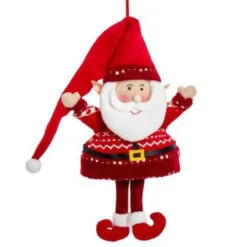 Kurt Adler Standing Red & White Santa Ornament
