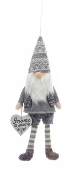 Kurt Adler Fabric "Gnome Is Where The Heart Is" Ornament