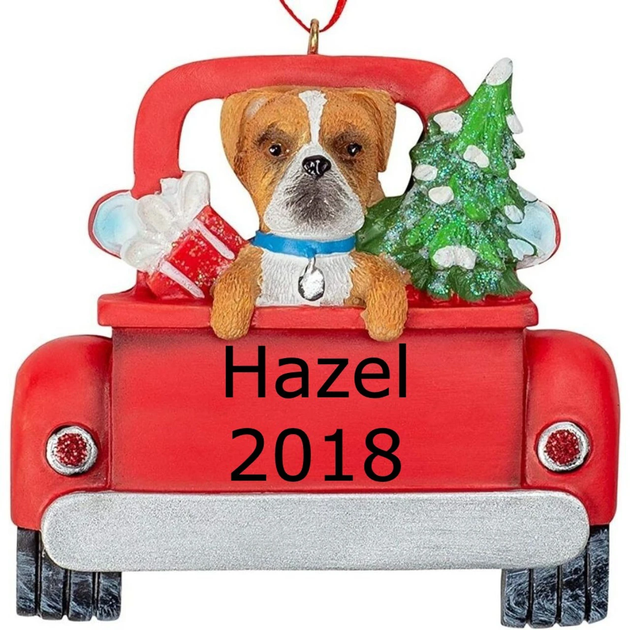 Kurt Adler Personalized Boxer In Back Of Truck Ornament 4 Kurt Adler Personalized Boxer In Back Of Truck Ornament - Image 2