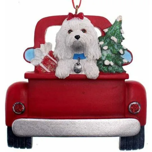 Kurt Adler Personalized Maltese In Back Of Truck Ornament -Hot Sale Kurt Adler Store 019421 Personalized Maltese In Back Of Truck Ornament 30721.1650388370