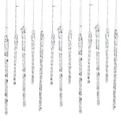 Kurt Adler Clear Glass Icicle Set Of 24