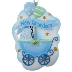 Kurt Adler Personalized Grandson Baby Stroller Ornament