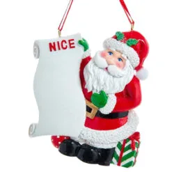Kurt Adler Personalized Santa With Nice List Ornament
