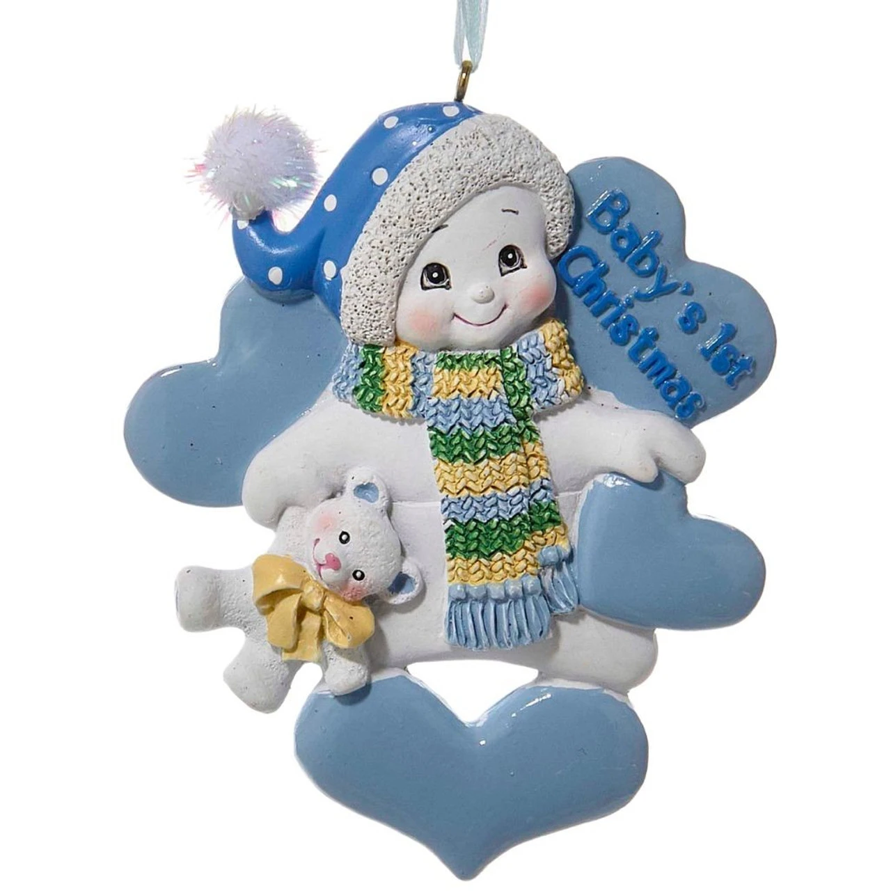 Kurt Adler Personalized Blue Baby's 1st Christmas Snowman Ornament 3 Kurt Adler Personalized Blue Baby's 1st Christmas Snowman Ornament