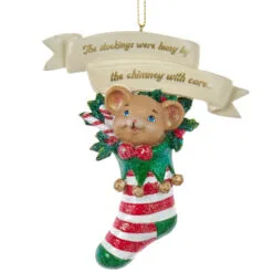 Kurt Adler The Night Before Christmas Mouse In A Stocking Ornament