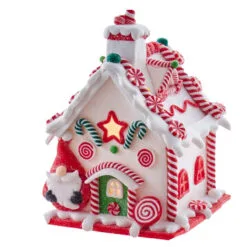 Kurt Adler Battery Operated White LED Gingerbread House Table Piece