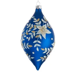 Kurt Adler Indigo Blue Glass Drop Ornament