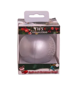 Kurt Adler 70MM Musical Silver Bluetooth Ornament Ball